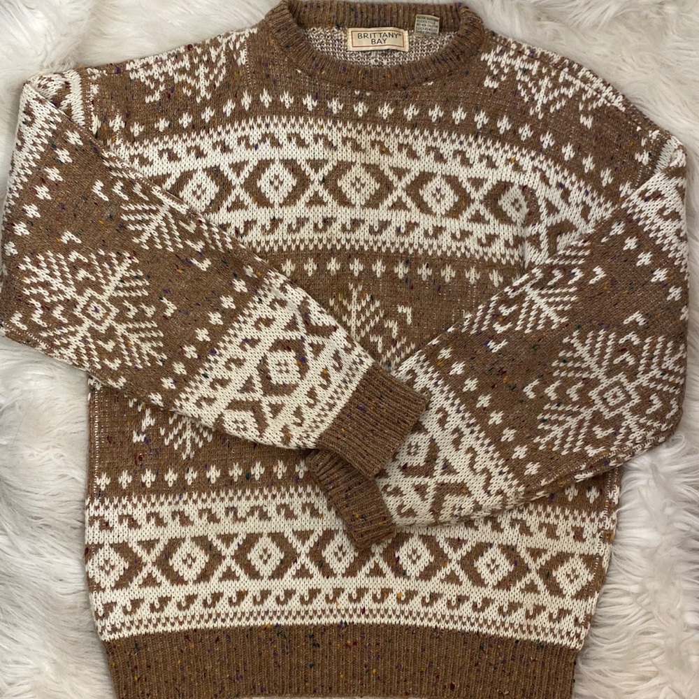 🍊Vintage Fair Isle Sweater with Rainbow Flecks